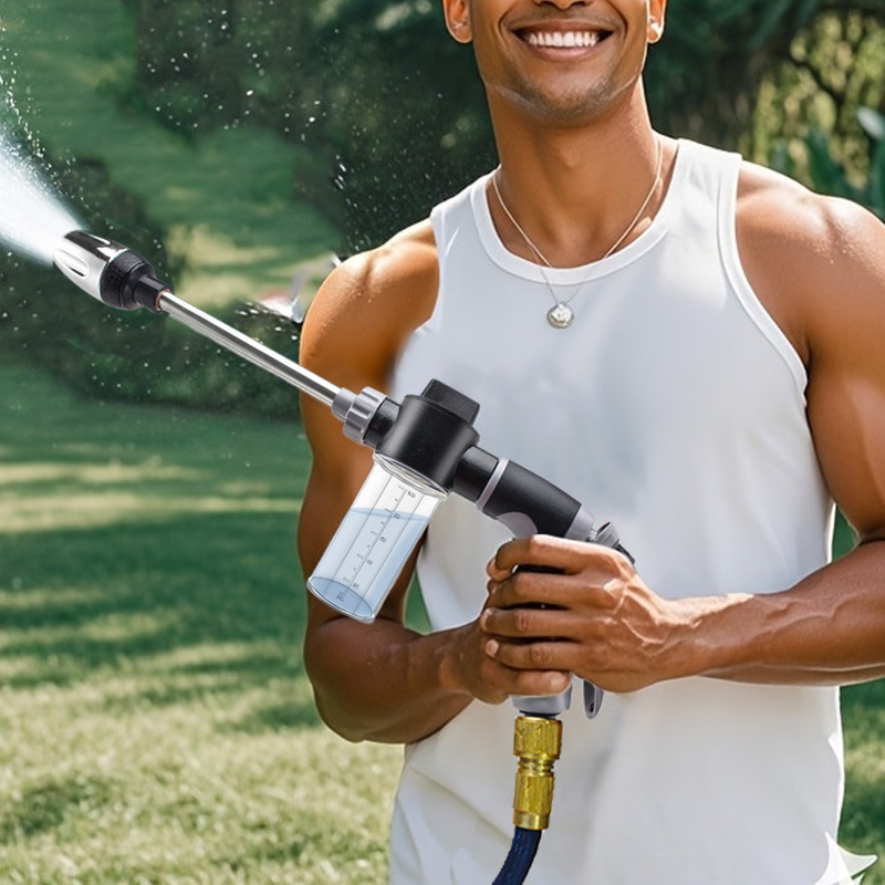 Pressure Washer Foam Gun - NEUER Autowasch-Langstiel mit Hochdruck-Wasserpistole, Verstellbare Gartendüse,