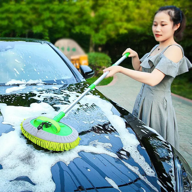 Car Cleaning Brush - Autoreinigungsbürste mit Teleskopstiel, lange Reinigungsbürste für