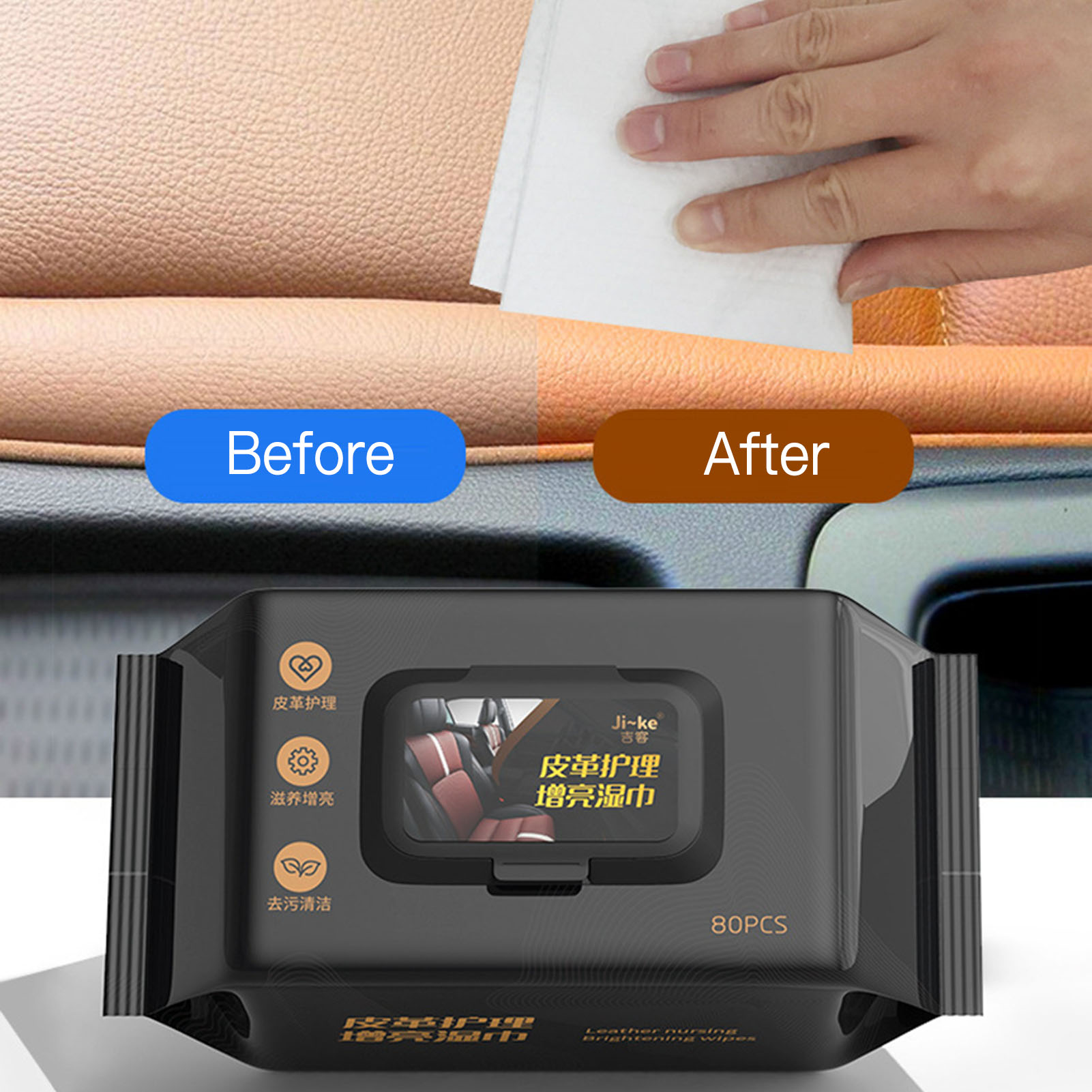 80 Stück/Beutel Auto-Innenrein – Leather Cleaner Interior Bewertung und Preis